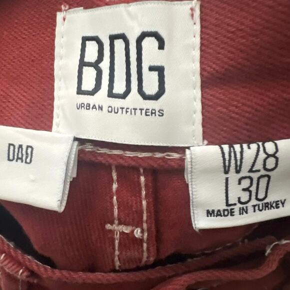BDG Urban Outfitters Dad Jeans Womens 28 Rust Red Straight Leg 90s Retro Fall - Picture 5 of 7